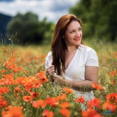 Fotos en una pradera de amapolas