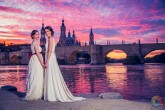 Puente de Piedra de Zaragoza atardcer espectacular