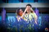 Preboda con flores moradas