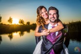 Postboda divertida en el Atardecer
