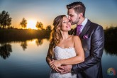 Postboda atardecer reflejo cielo perfecto
