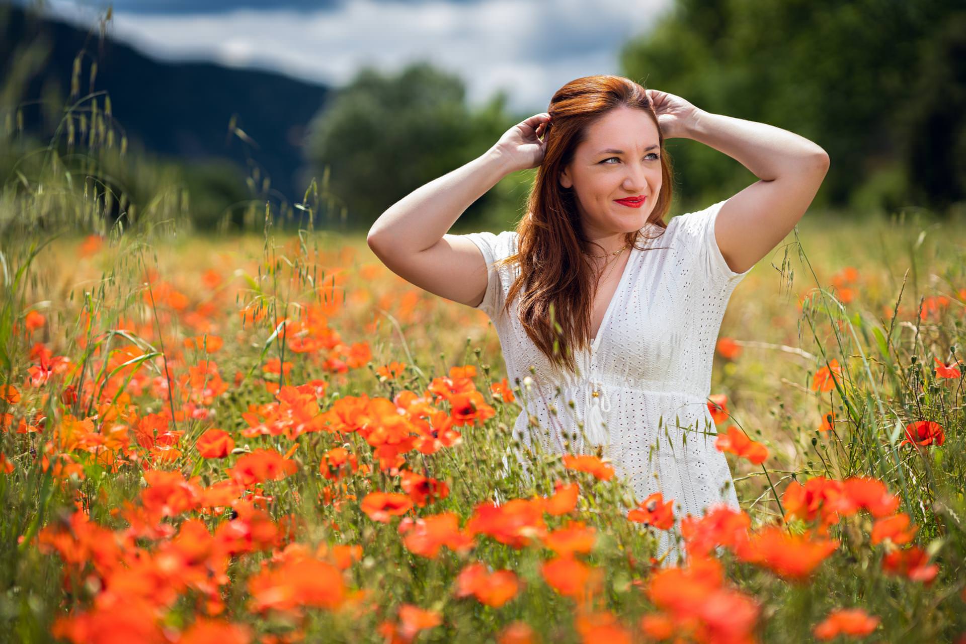 Foto en un Campo de Amapolas
