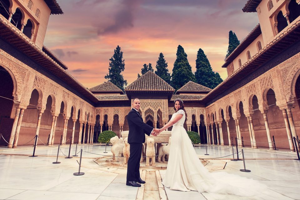 Fotos de Boda en la Alhambra de Granada - Patio de los Leones