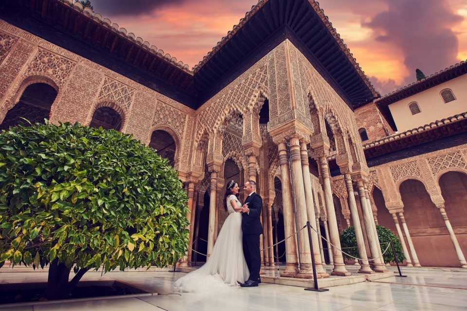 Fotos de Boda en la Alhambra de Granada - Patio de los Leones